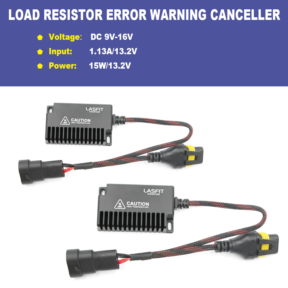 2x 9012 9006 9005 LED Headlight Bulb Error Free Anti Flicker Resistor Decoder