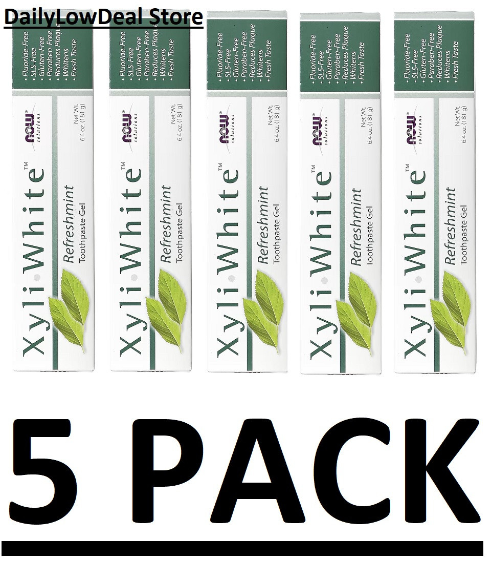 5 PACK - XyliWhite, Toothpaste Gel, Refreshmint, Paraben-Free, Whitens, 6.4 oz
