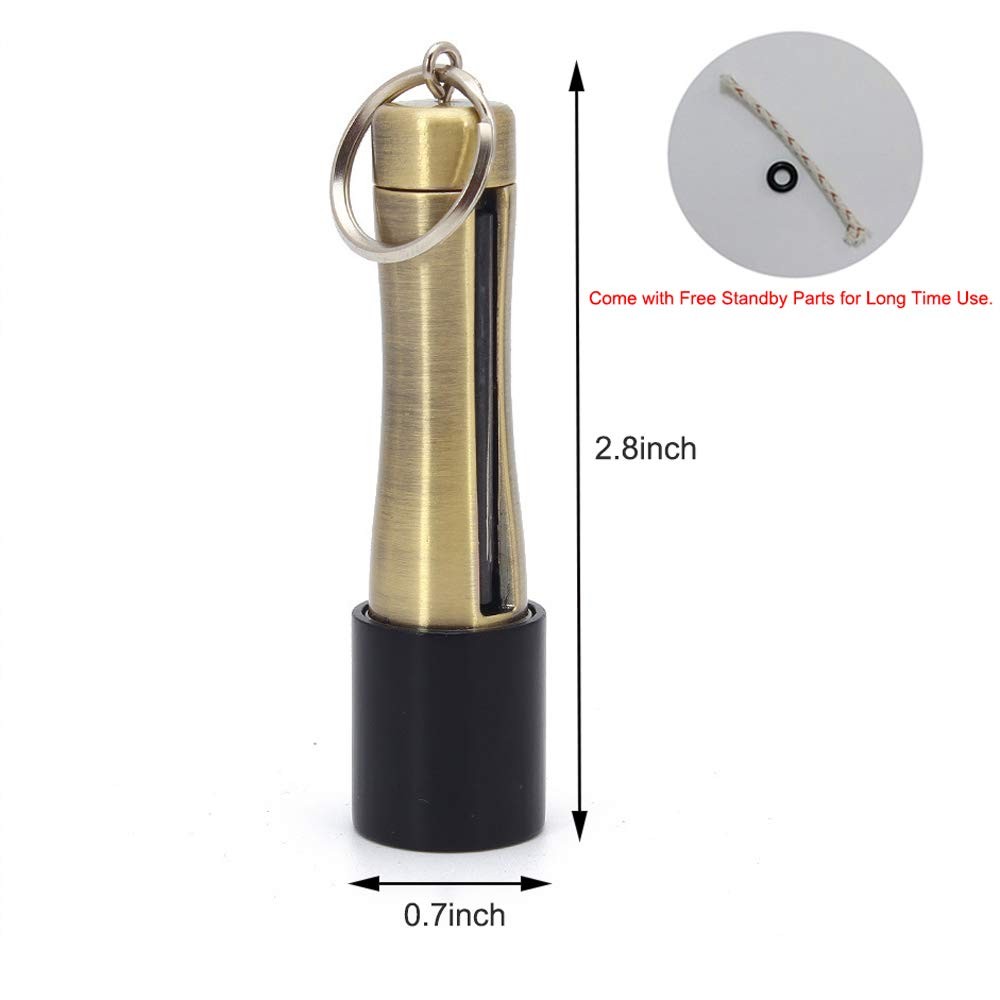 Matchstick Fire Starter, Permanent Flint Match Kerosene Refillable Keychain L...