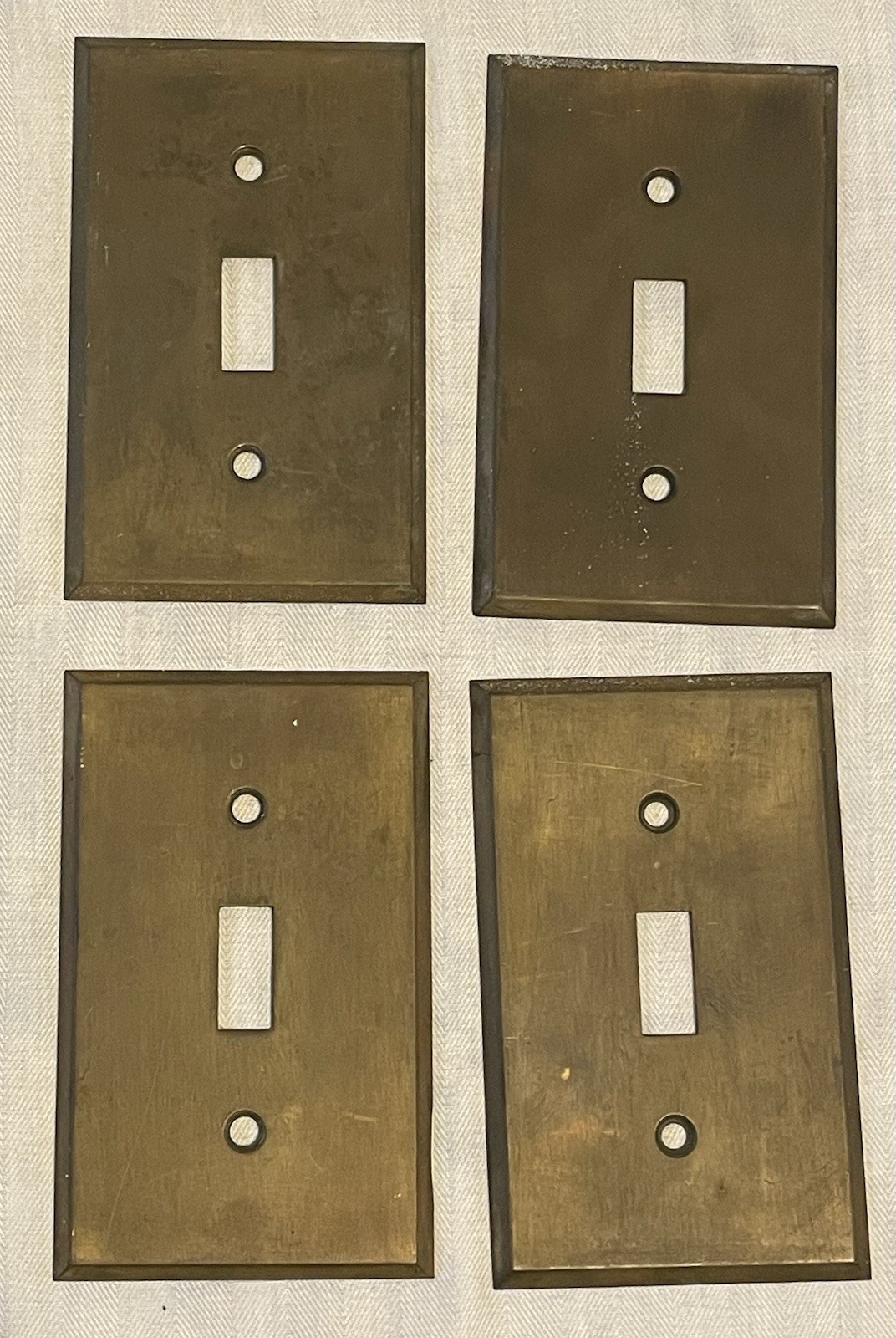 4 Vintage Bryant Light Switch Wall Plate Covers Rectangle Brass Hardware