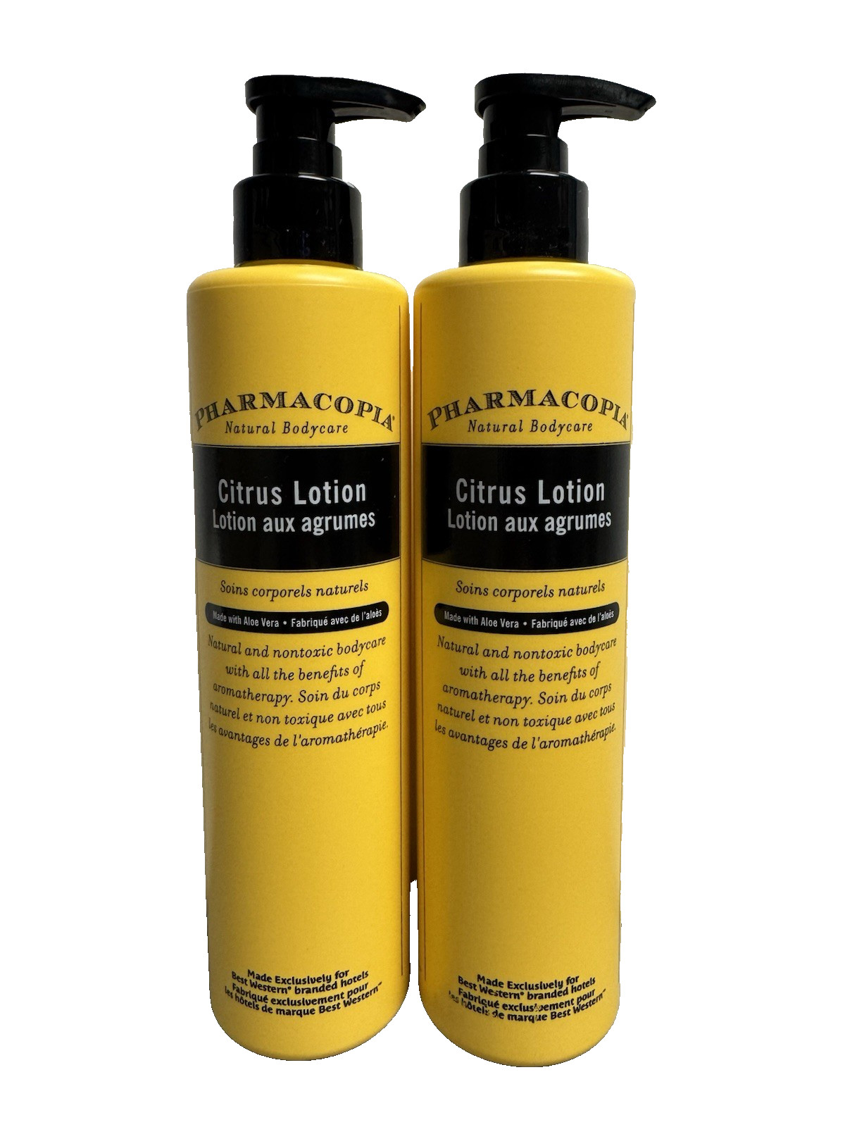 2 PACK Pharmacopia Citrus Body Hand Lotion 12.2oz Dovelok Pump Bottle Set
