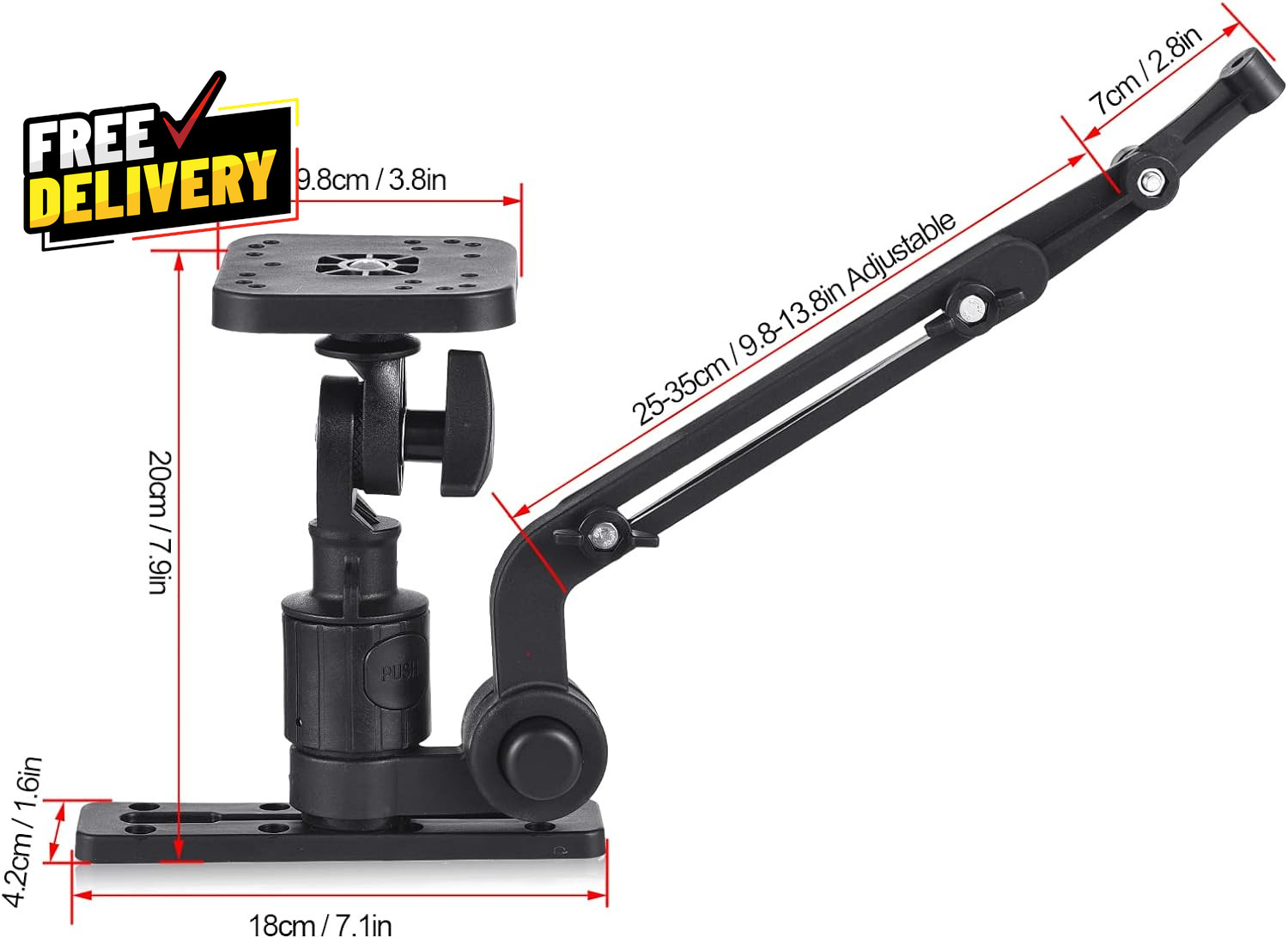 Universal Kayak Fish Finder Mount Boat Transducer Mounting Arm with Teles.....