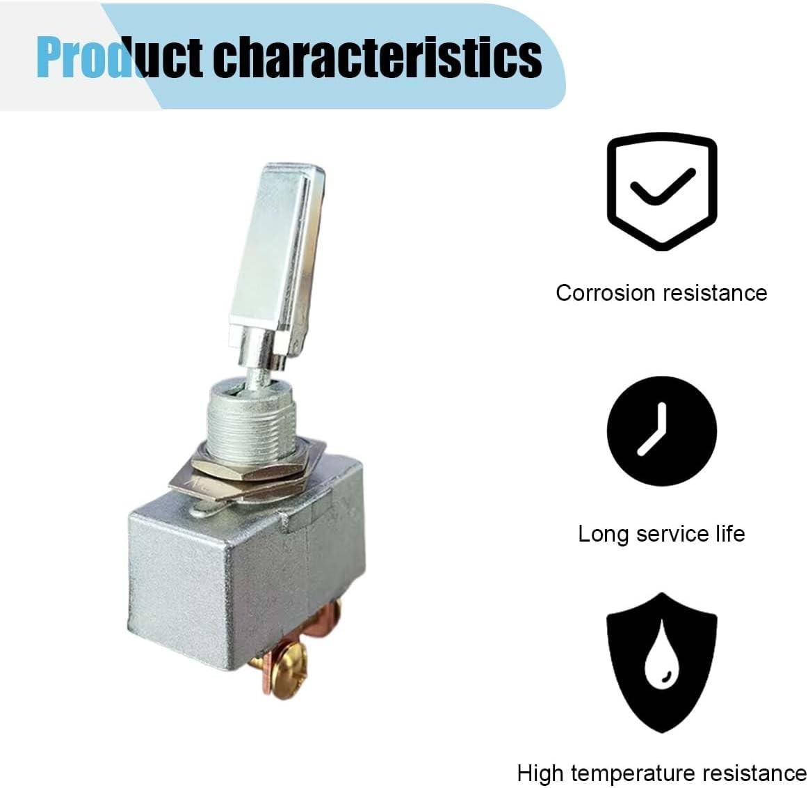2PCS Heavy Duty Toggle Switch, 50 Amp 12 Volt 2 Position 2 Pin Rocker Switch, ON