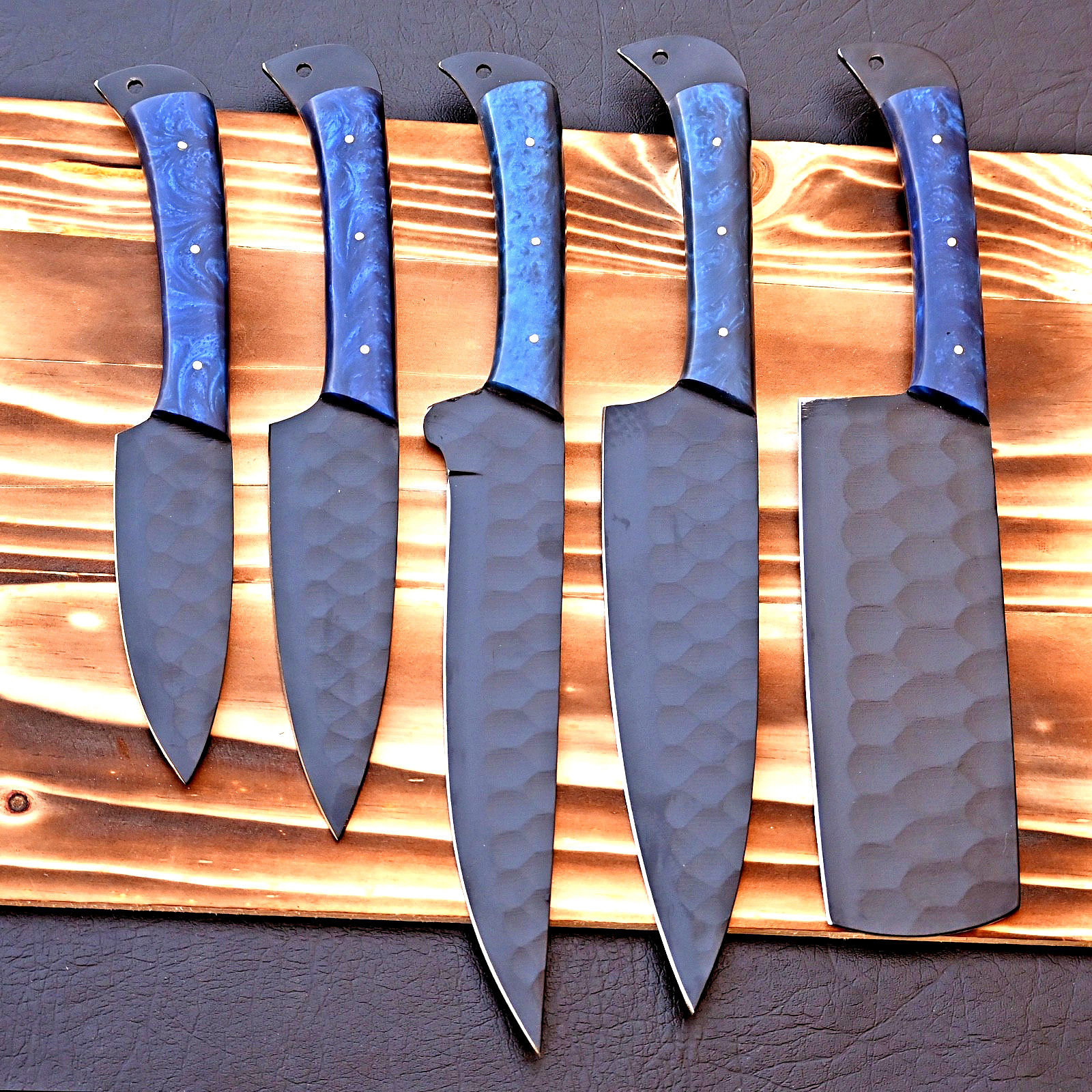 Custom Made FORGED HIGH CARBON STEEL CHEF SET Kitchen Knives Cutlery 2651