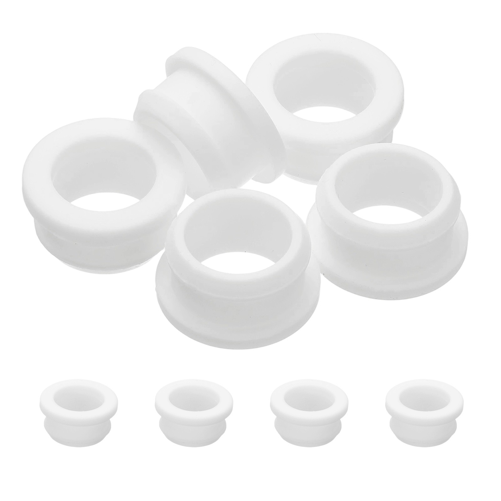 5pcs Wire Grommet, 24mm Mounting Dia Plastic Grommets Cable Hose Snap, White