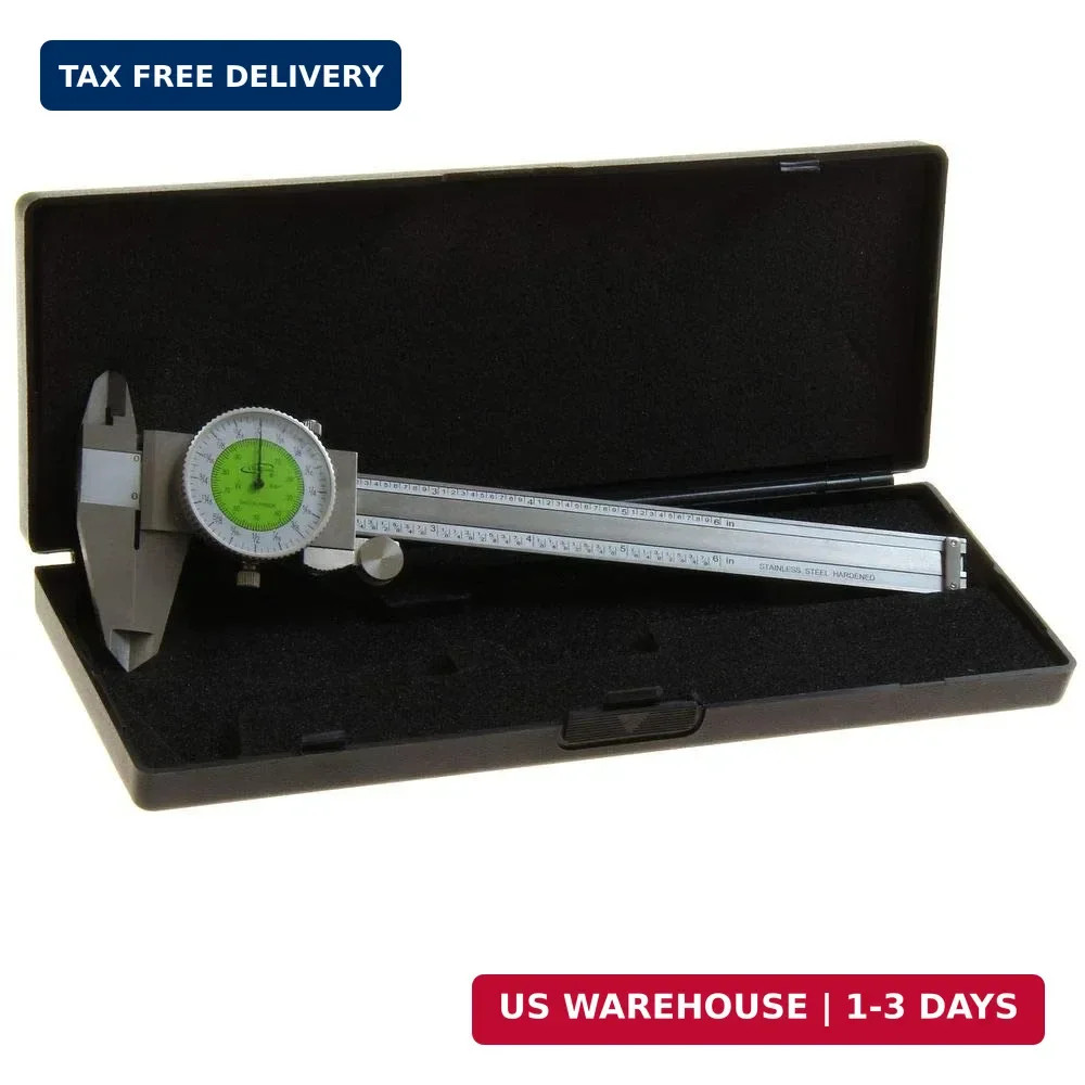 Dial Caliper 6" Fractional & Decimal Inch Combination Dual Scale