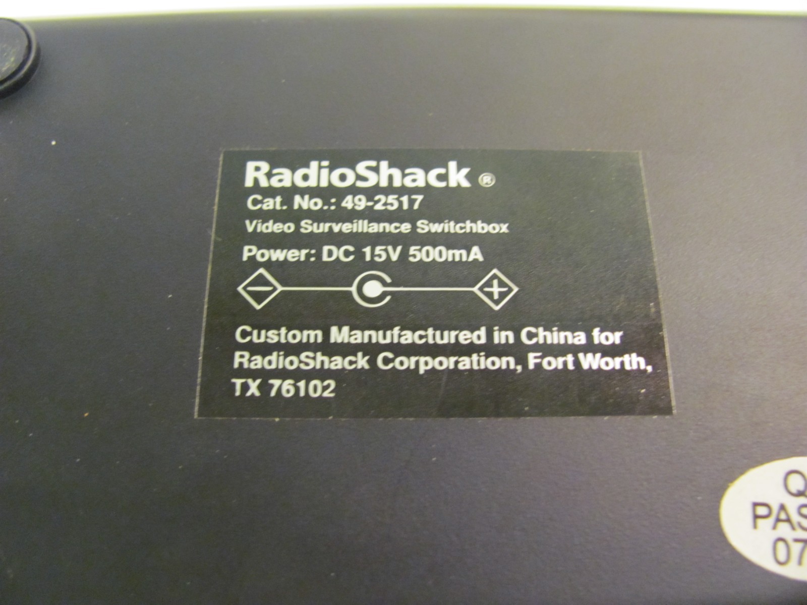 RadioShack Video Surveillance System Switchbox 2 channels, Cat No. 49-2517
