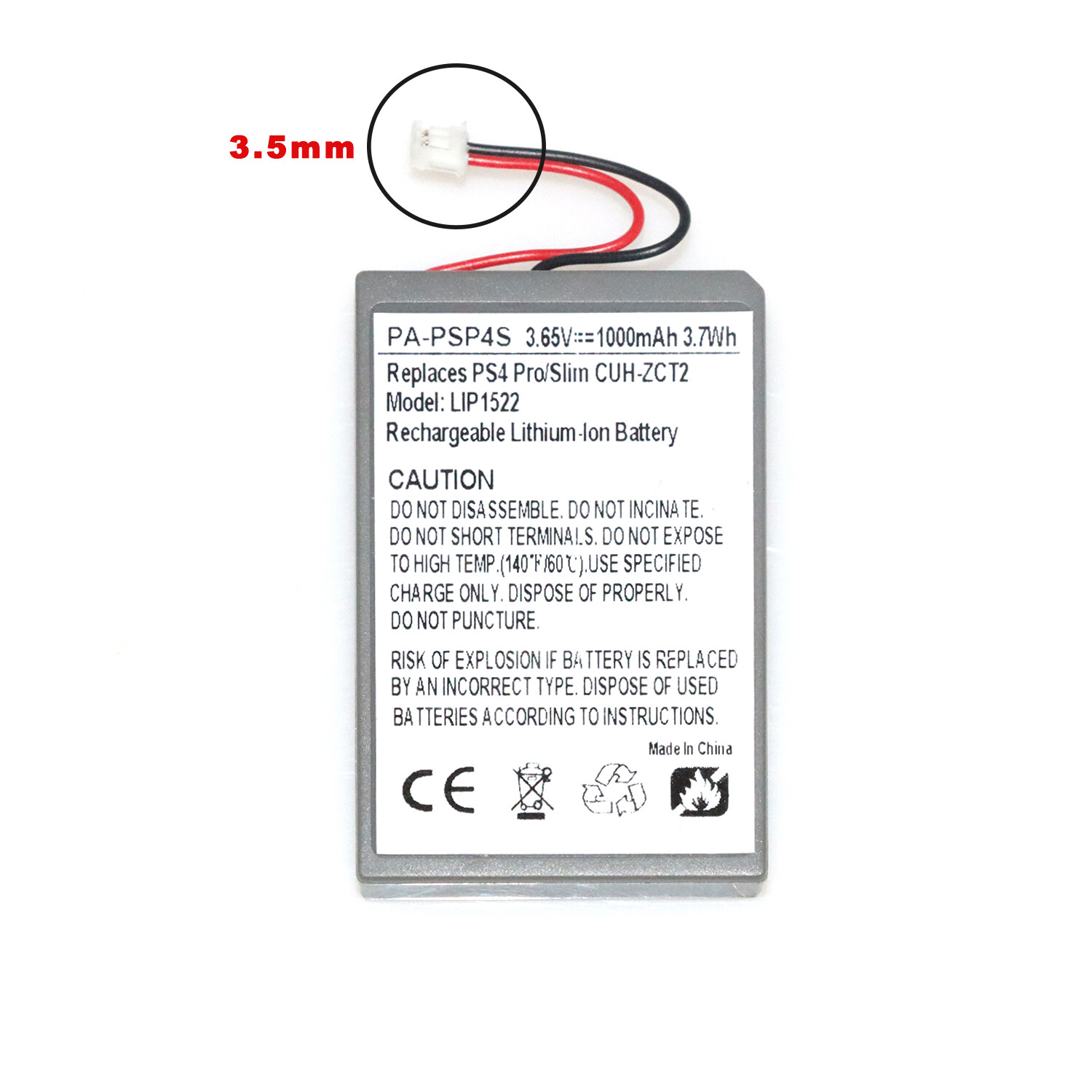 LIP1522 Battery Replacement For Sony PlayStation PS4 CUH-2215B CUH-ZCT2U 3.5MM