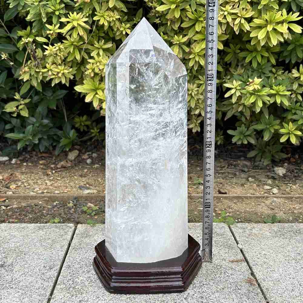 17.9LB TOP Natural clear quartz obelisk carved crystal wand point Reiki Tower