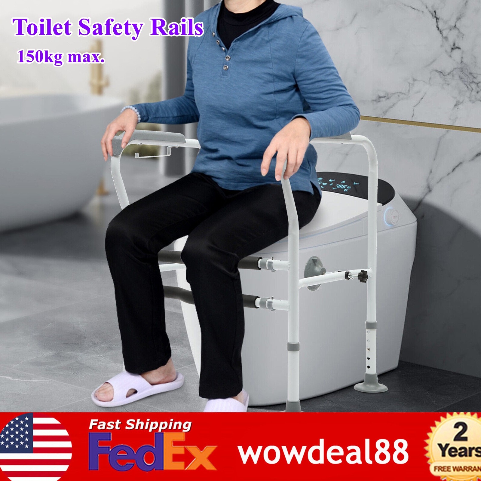 Toilet Safety Rails Toilet Handles for Elderly Handicap Toilet Frame Grab Bar