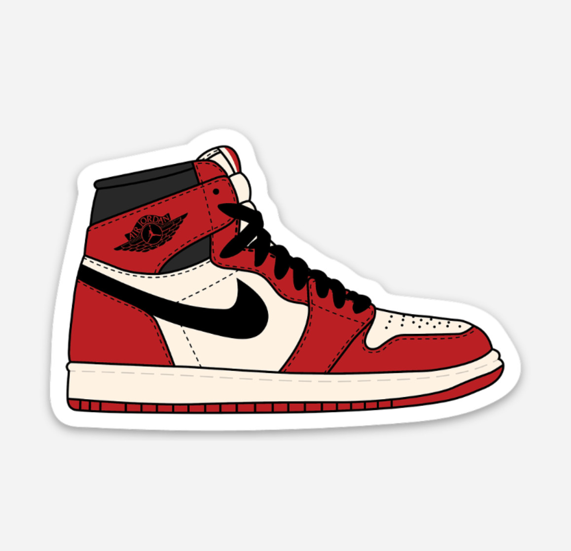 3" Jordan 1 Sticker Sneakers Nike Decal Matte Finish Chicago Bred Mocha Royal