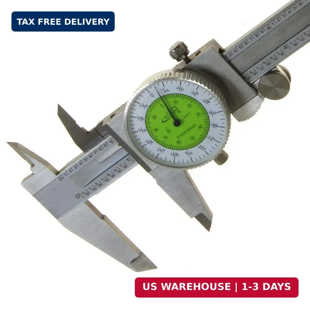 Dial Caliper 6" Fractional & Decimal Inch Combination Dual Scale