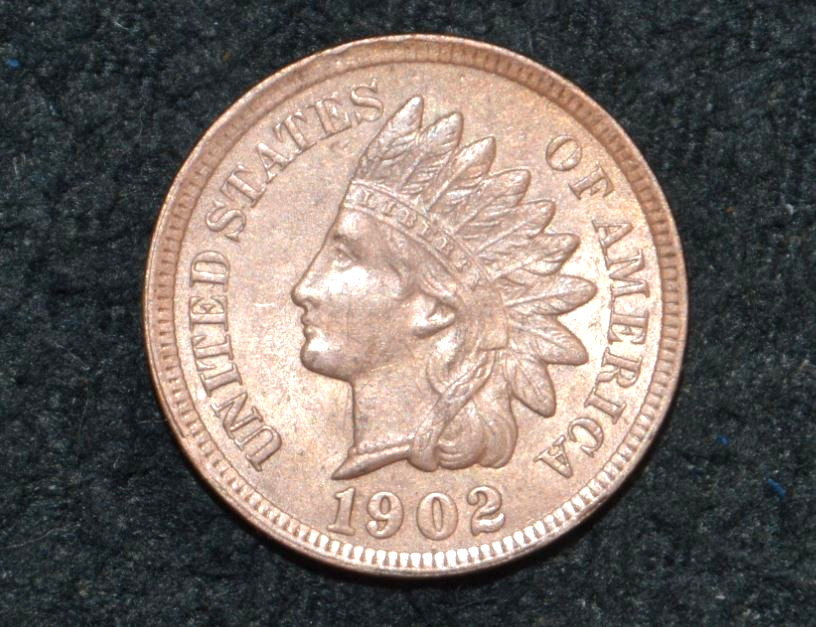 1902  Indian Head Cent * GEM BU UNC * Light RED * FULL LIBERTY * 4 Diamonds