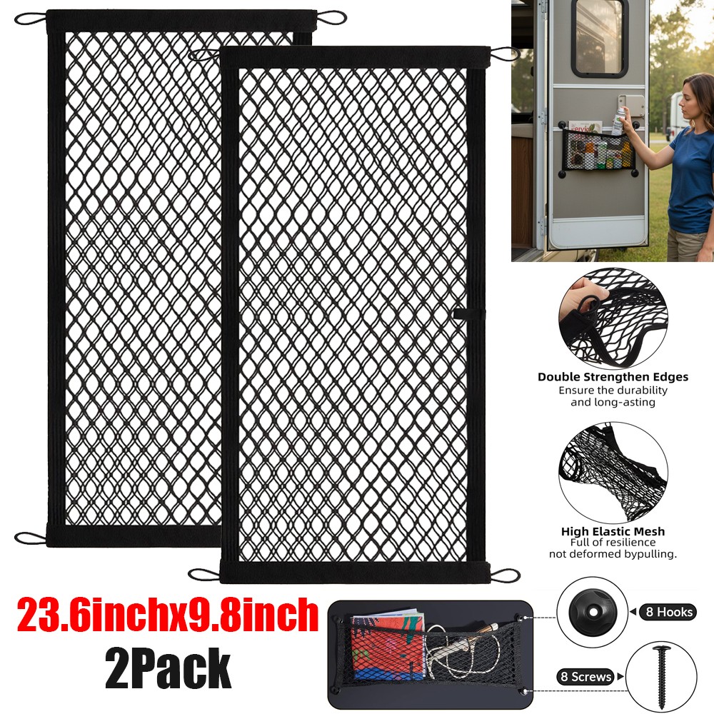 2Pack Universal Storage Cargo Luggage Mesh Net Bags Holder Pockets for Car Trunk
