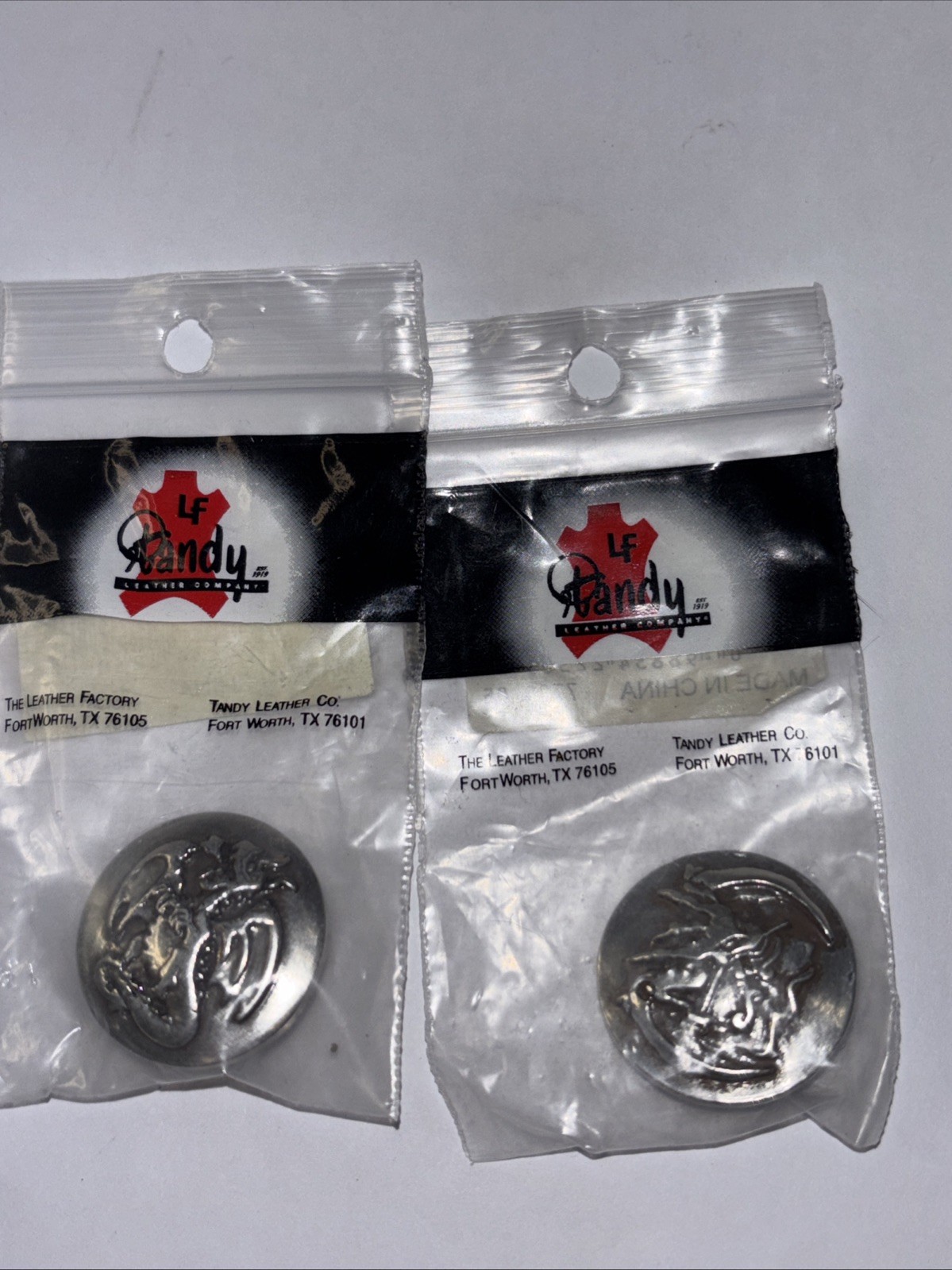 2 Tandy Leather Company Conch Gargoyle And Dragon 1 Inch Screw back