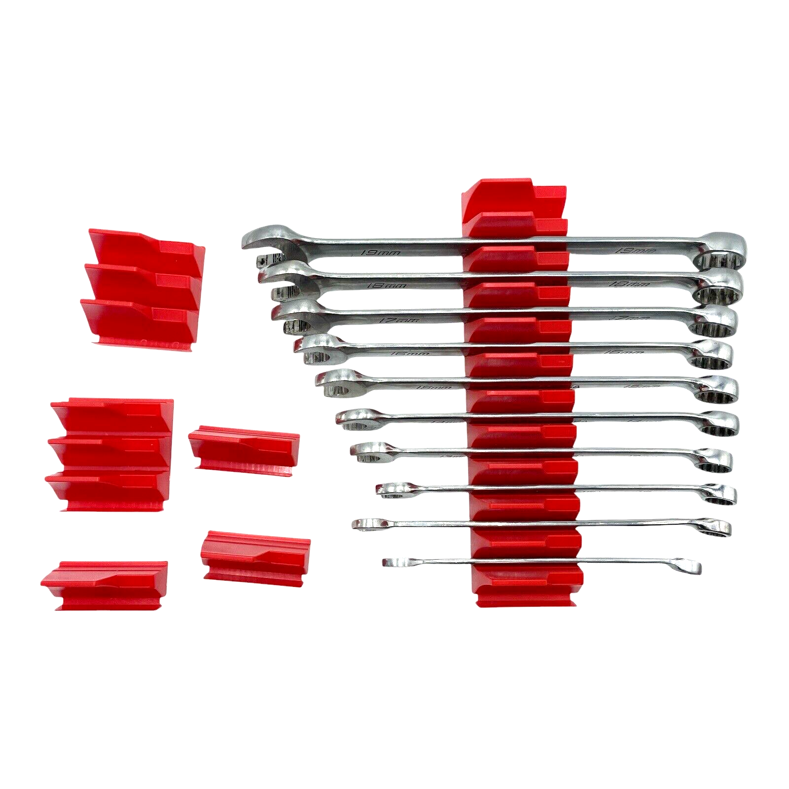 Plastic Wrench Organizer Set Tool Box Storage Magnetic Drawer Attachment Red