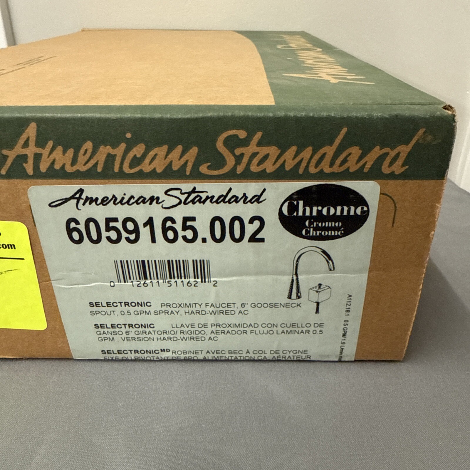 American Standard 6059165.002 Selectronic Proximity Faucet 6" Gooseneck Spout