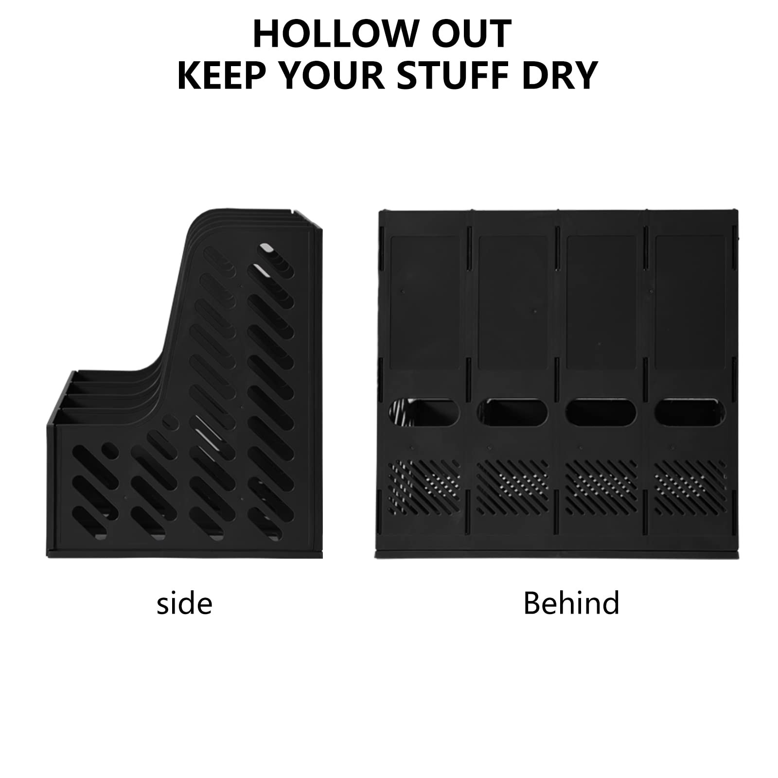 Magazine File Holder Plastic Desktop File Folder Organizer with 4 Large Compa...