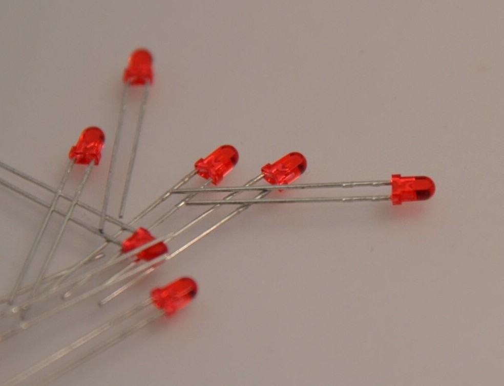 RED 3mm LED TOMBSTONE SHAPE HIGH BRIGHTNESS