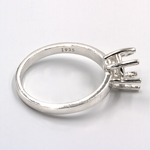 (8mm - 10mm) Heart Solitaire Sterling Premium Ring Mounting (Ring Size 7)