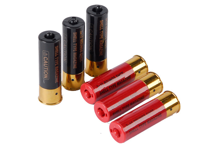 3 PK Double Eagle M56 PLASTIC Airsoft Shotgun Shell Magazine Colors Vary