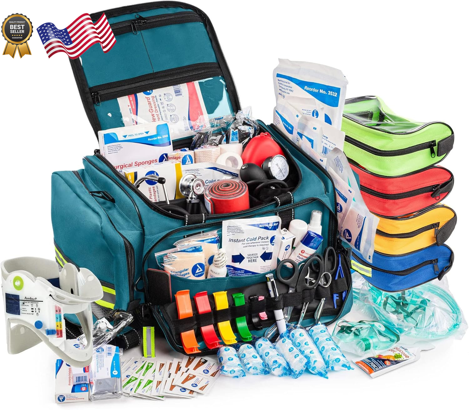 First Responder Bag Fully-Stocked Professional Advanced EMT/EMS Trauma Kit