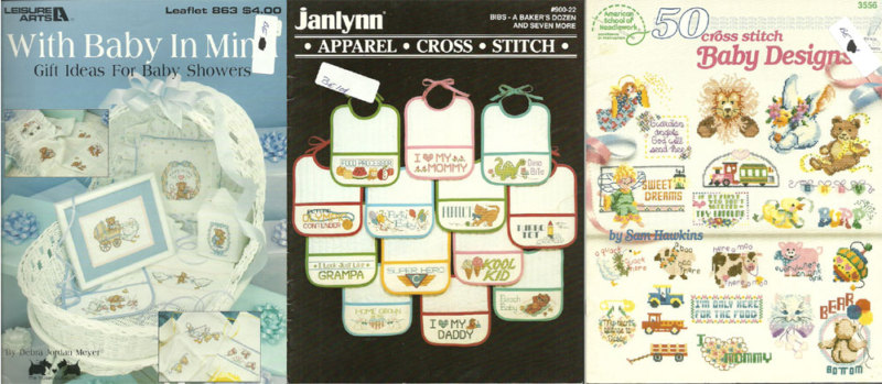 3 CROSS STITCH BOOKLETS CRAFTS BABY APPAREL GIFT DESIGN