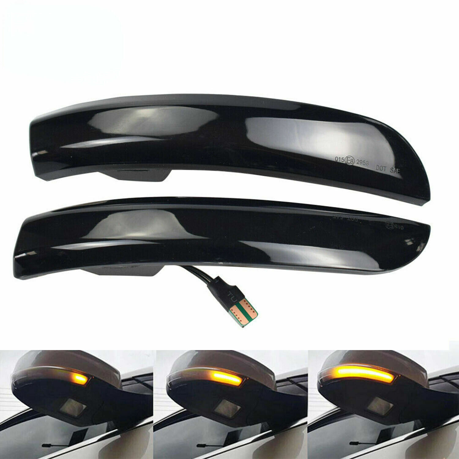 Sequential LED Side Mirror Turn Signal Light For 2012-2018 Ford Escape Focus
