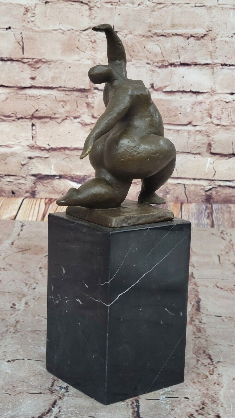 Abstract Modern Classic Artwork Signed Miguel Lopez(Milo) 100% Solid Bronze Art