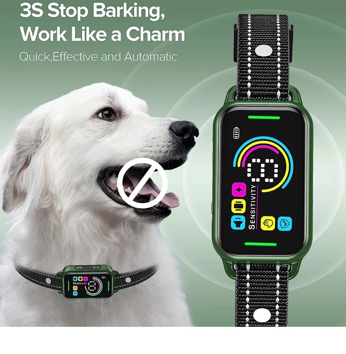DINJOO Dog Bark Collar for Large Medium Small Open Box Item READ DESCRIPTION