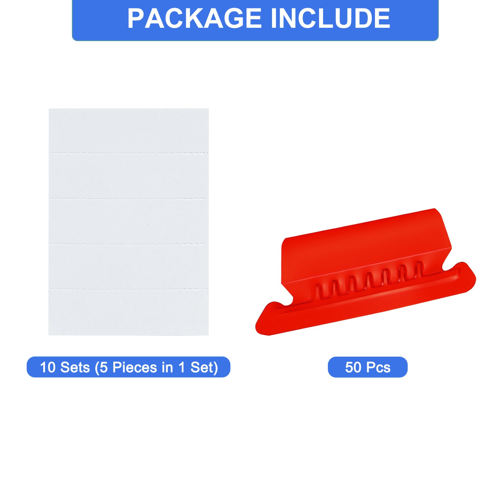 Hanging File Folder Tabs 2 Inch File Folder Tabs and Inserts Red 50Pcs