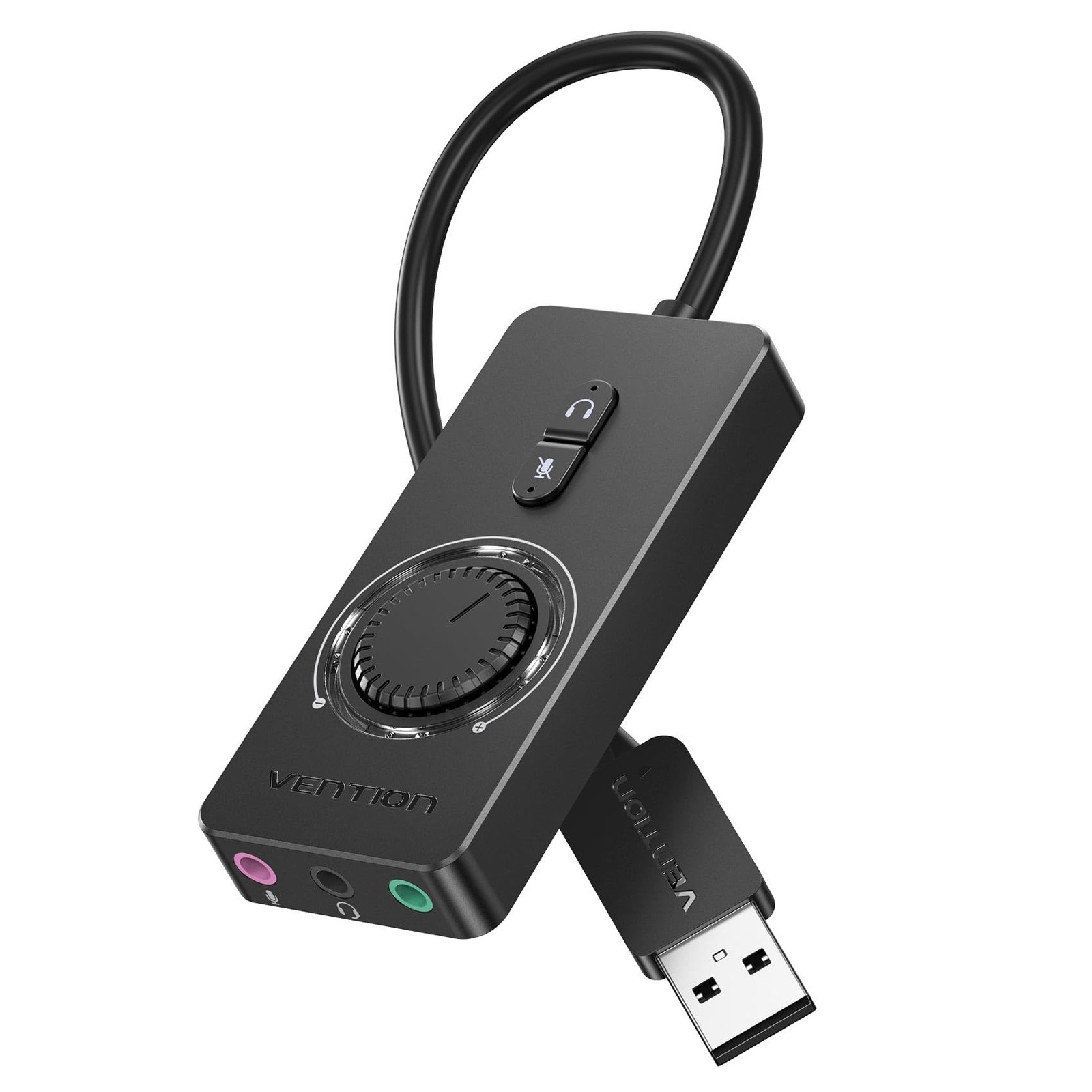 USB Sound Card, External Stereo Sound Card with Volume Control, USB to 3.5mm ...