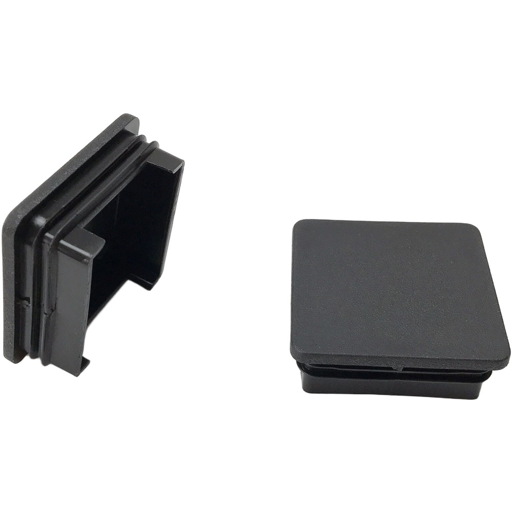Black 50mm Square Tube End 10PCS Plastic for Furniture Shelves Gym Racks