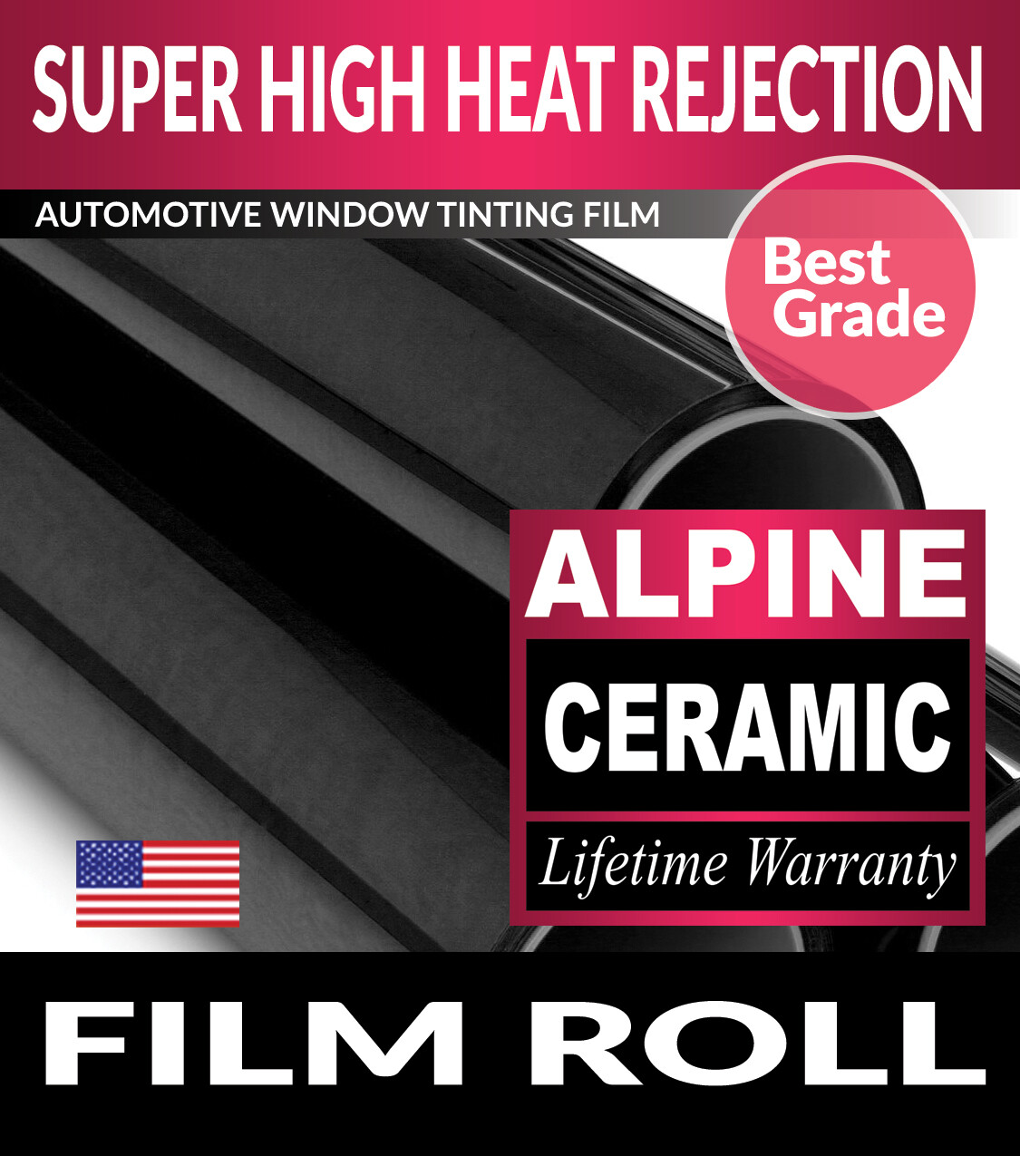 FILMVANTAGE ALPINE 70% VLT 36" x 70" WINDOW TINT ROLL 91.44cm x 177.8cm