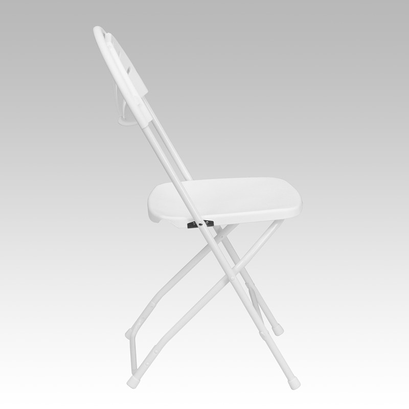 (100 PACK) 650Lbs Capacity Commercial Grade Fan Back White Plastic Folding Chair