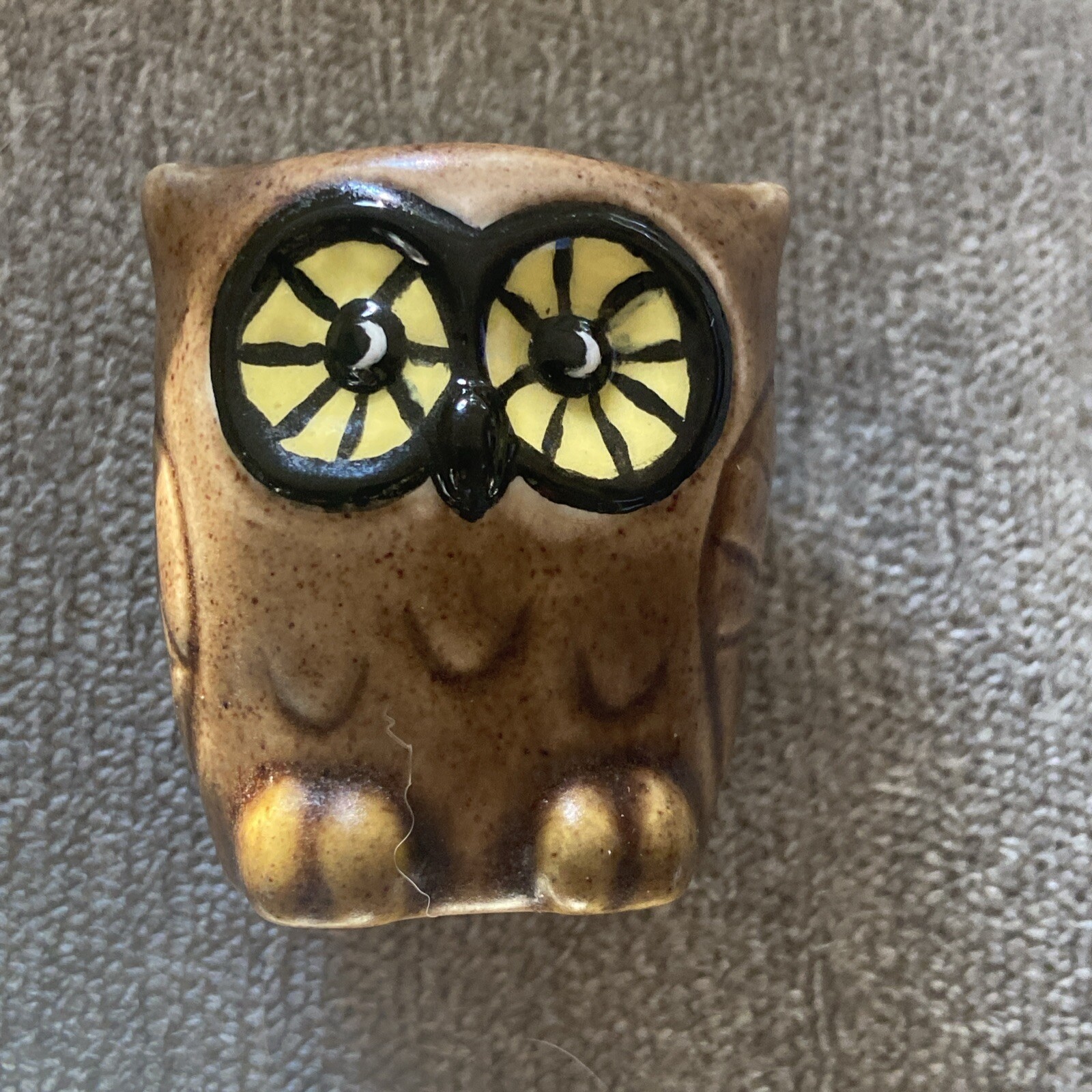 Mini Artisan Pottery Owl signed dated 1979