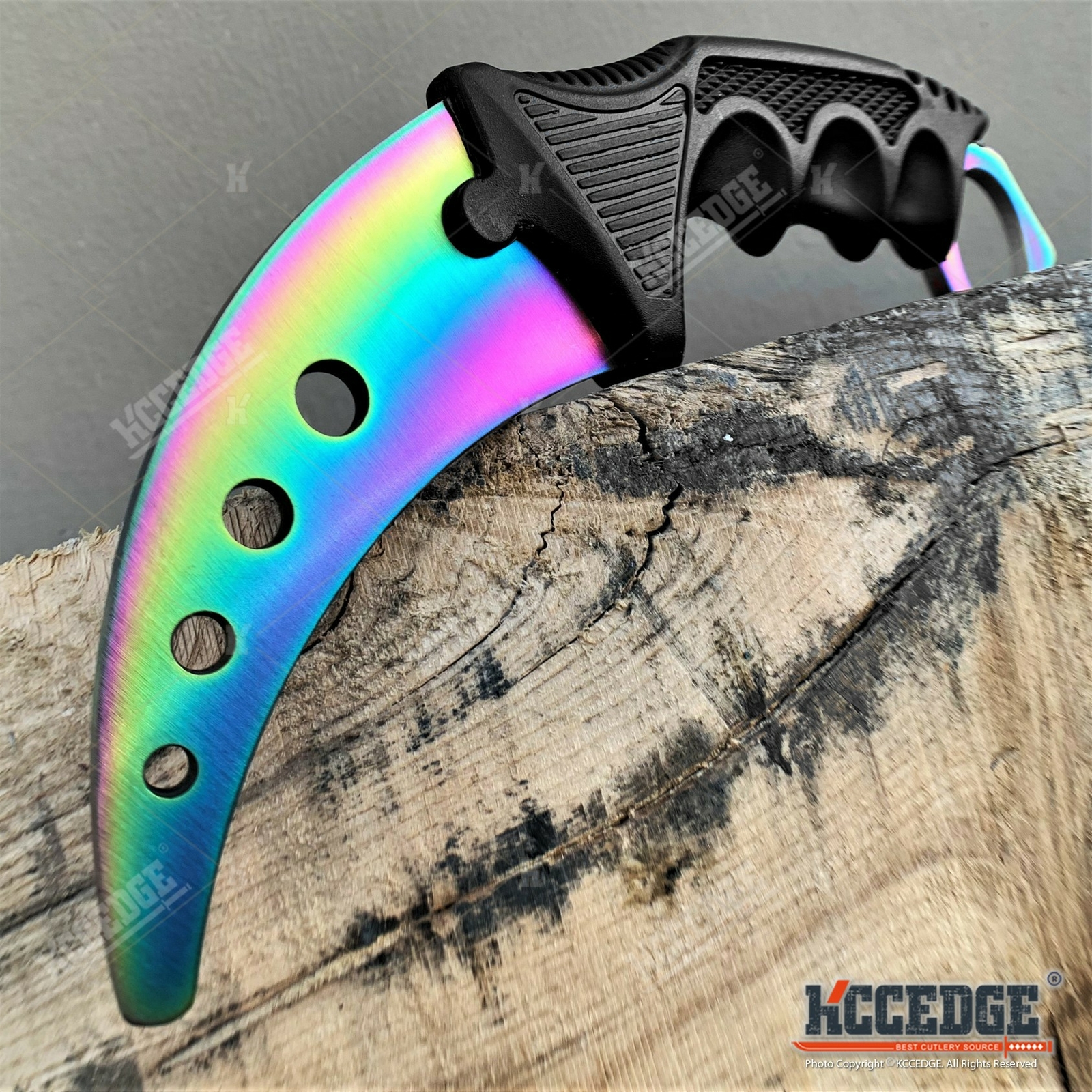 7.5" Fixed Blade Knife FULL METAL TRAINING KARAMBIT with DULL EDGE