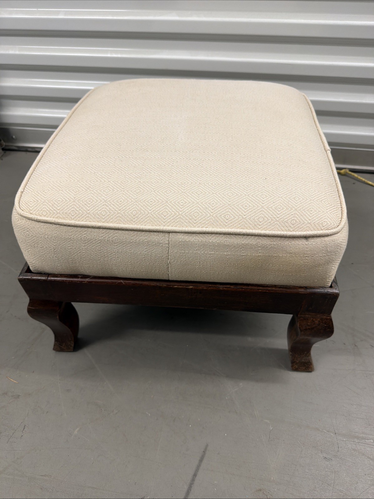 Antique ReUpholstered Wood Foot Stool Circa depresion era