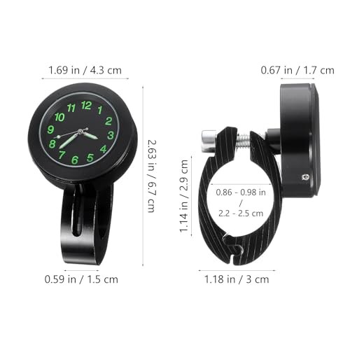 Mini Waterproof 7/8" Motorcycle Handlebar Clock Digital Mount, Black