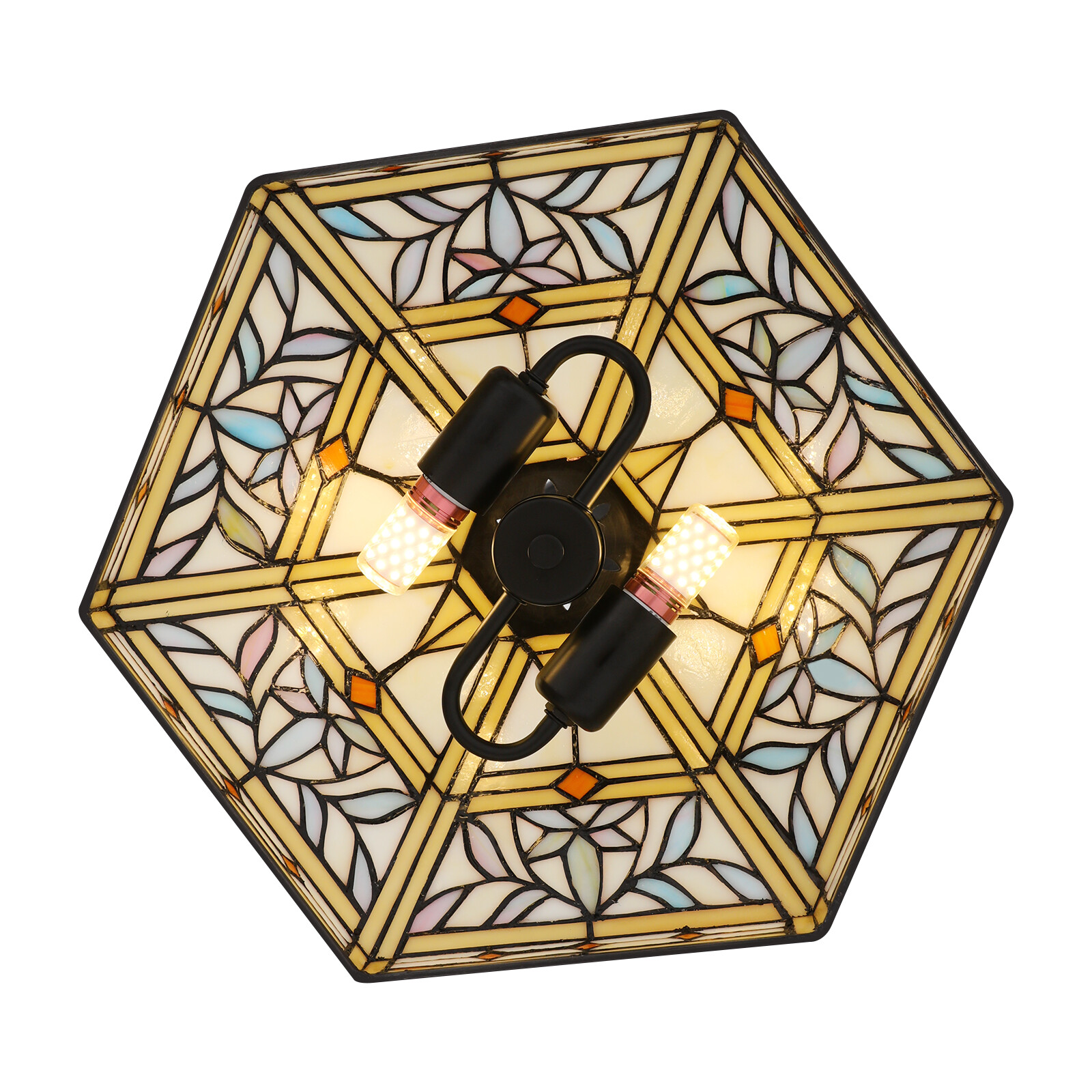Pendant Light - 2-Light Iron & Glass, Ceiling Mount, Adjustable Height 5-60cm