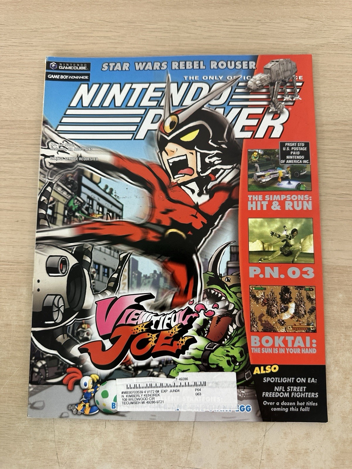 Nintendo Power 2003 Issue #172: Viewtiful Joe Cover Complete w/ Star Wars Poster
