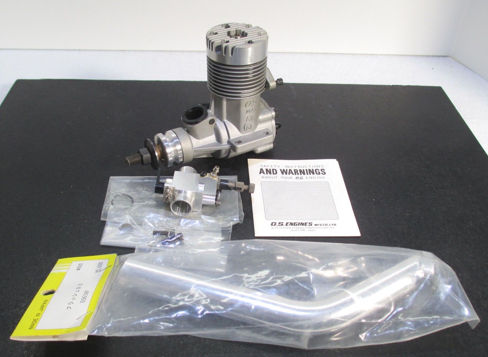 O.S. MAX-61RF ABC-P 9.97cc 2-Stroke Glow Engine with Hattori Exhaust Pipe New