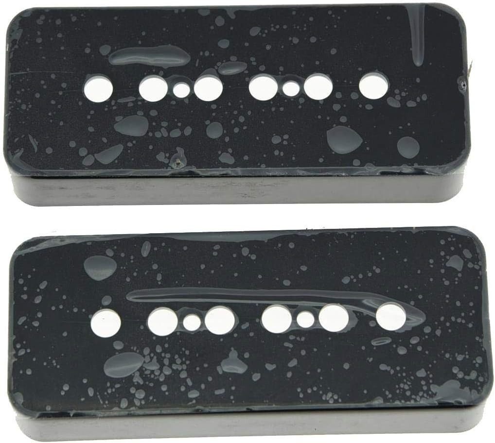Set of 2 Black 50Mm Pole Spacing P90 Guitar Pickup Covers Soapbar Pickup