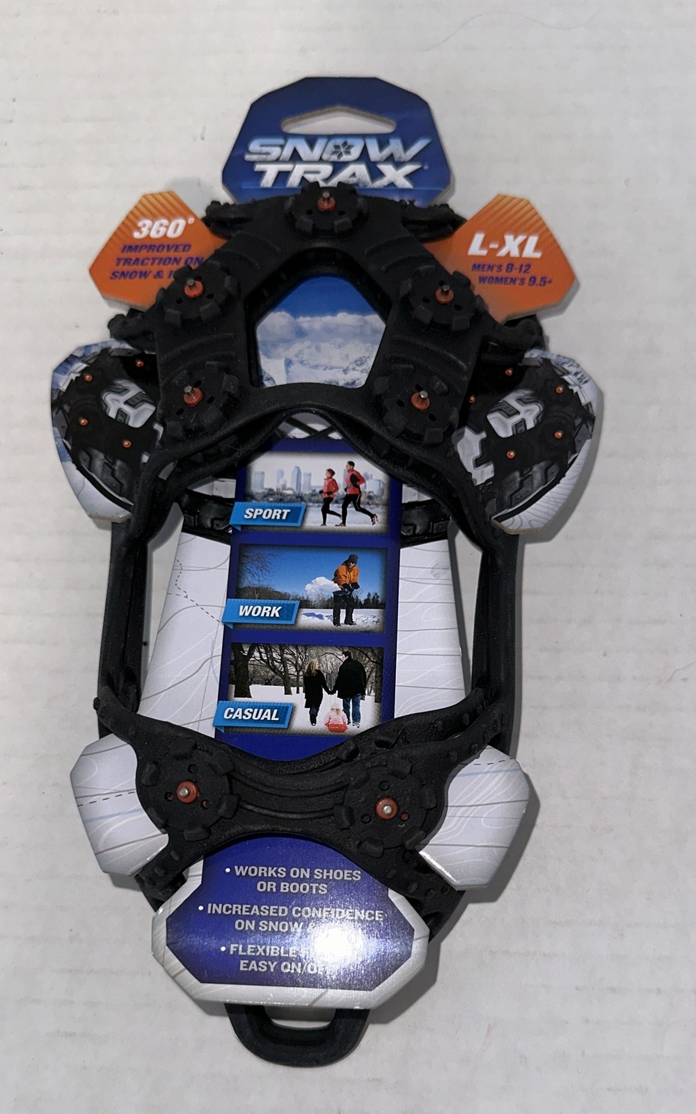 Snow Track  Winter Safety Traction By Yantras K-XL Men’s 8-12 Womens 9.5+. Black