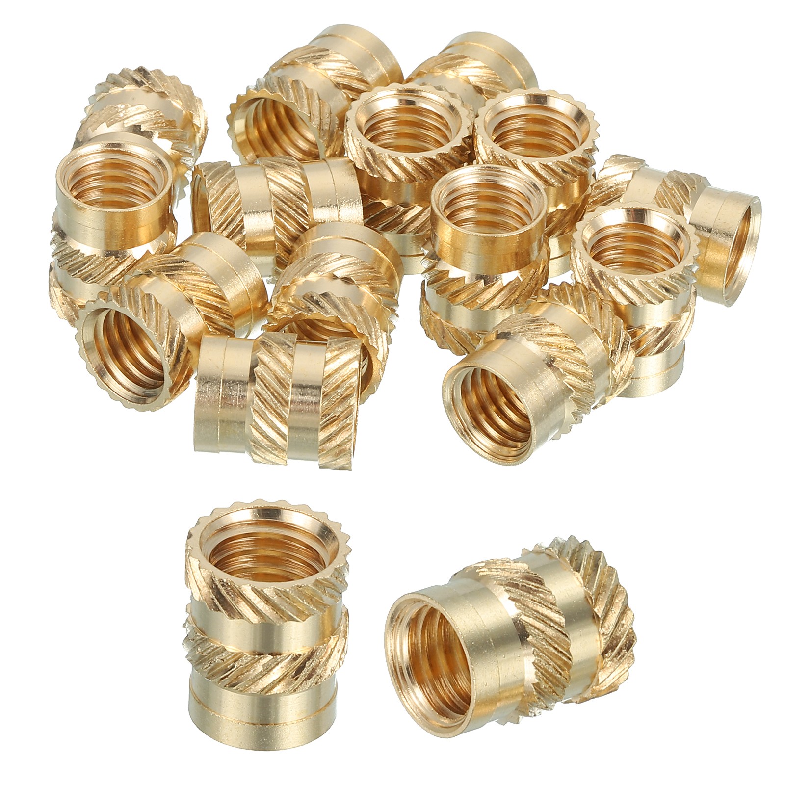 16 Pcs Threaded Inserts, M8 Brass Heat Set Insert for Plastic, M8x10x12mm