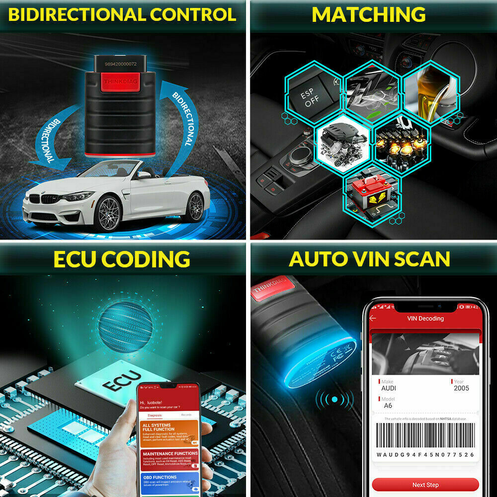 2023 THINKDIAG OBD2 Scanner Car Diagnostic Tool Full Software Free Bidirectional