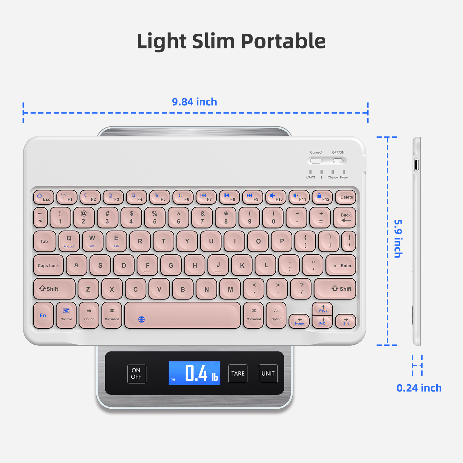 LED Rechargeable Smart Wireless Bluetooth Keyboard For Android Windows IOS Mac