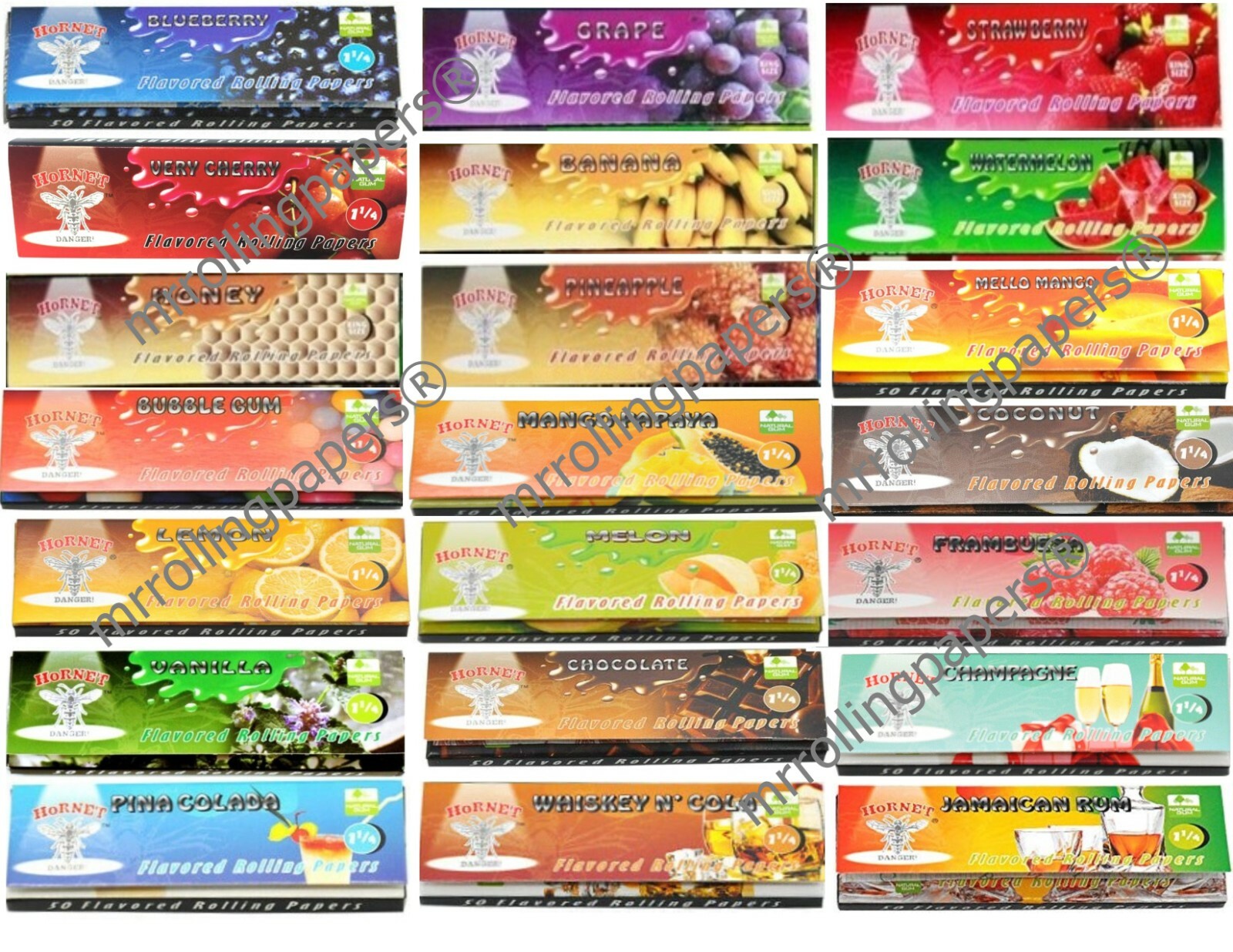 3x Hornet Flavored Rolling Papers 1 1/4 Pick Your Favorites! USA Shipped