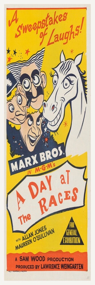 MARX BROS. A DAY AT THE RACES - SKINNY POSTER - 6"X18" BUY ANY 2 GET ANY 1 FREE!