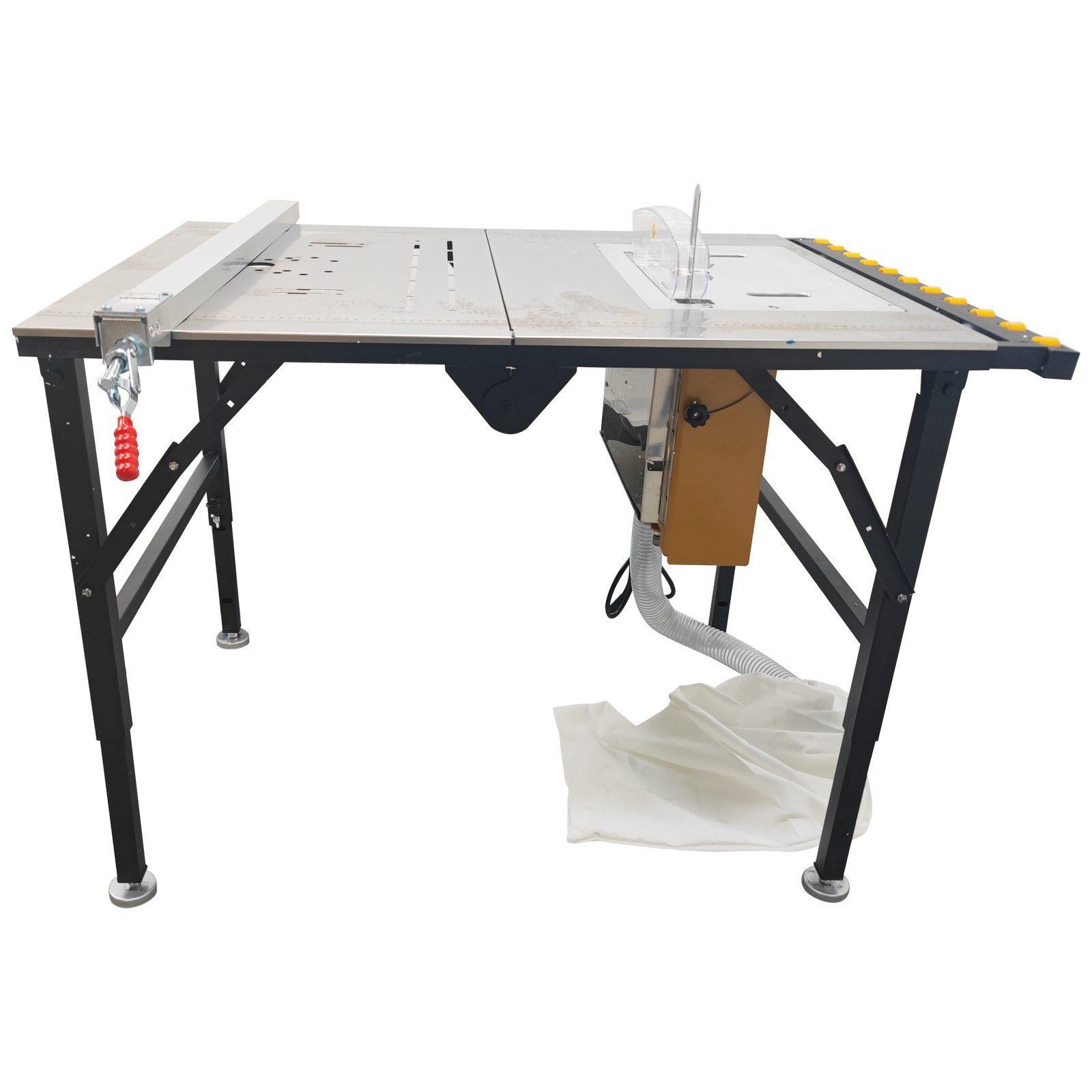 110V Sub Saw Table Wood Cutting Machine Telescopic Saw Table Dust Collector 4"8"